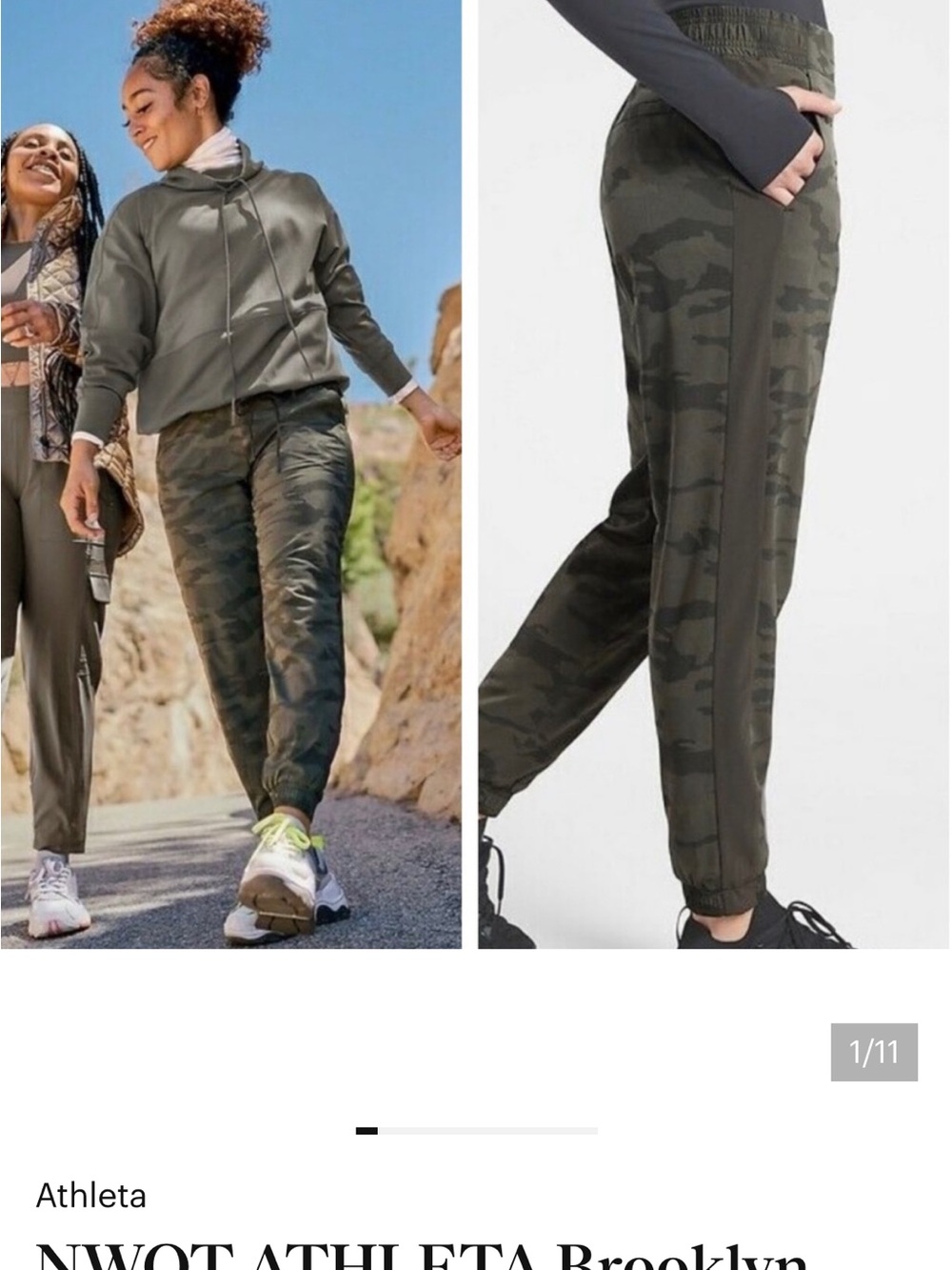 Athleta Olive Green Camo Joggers